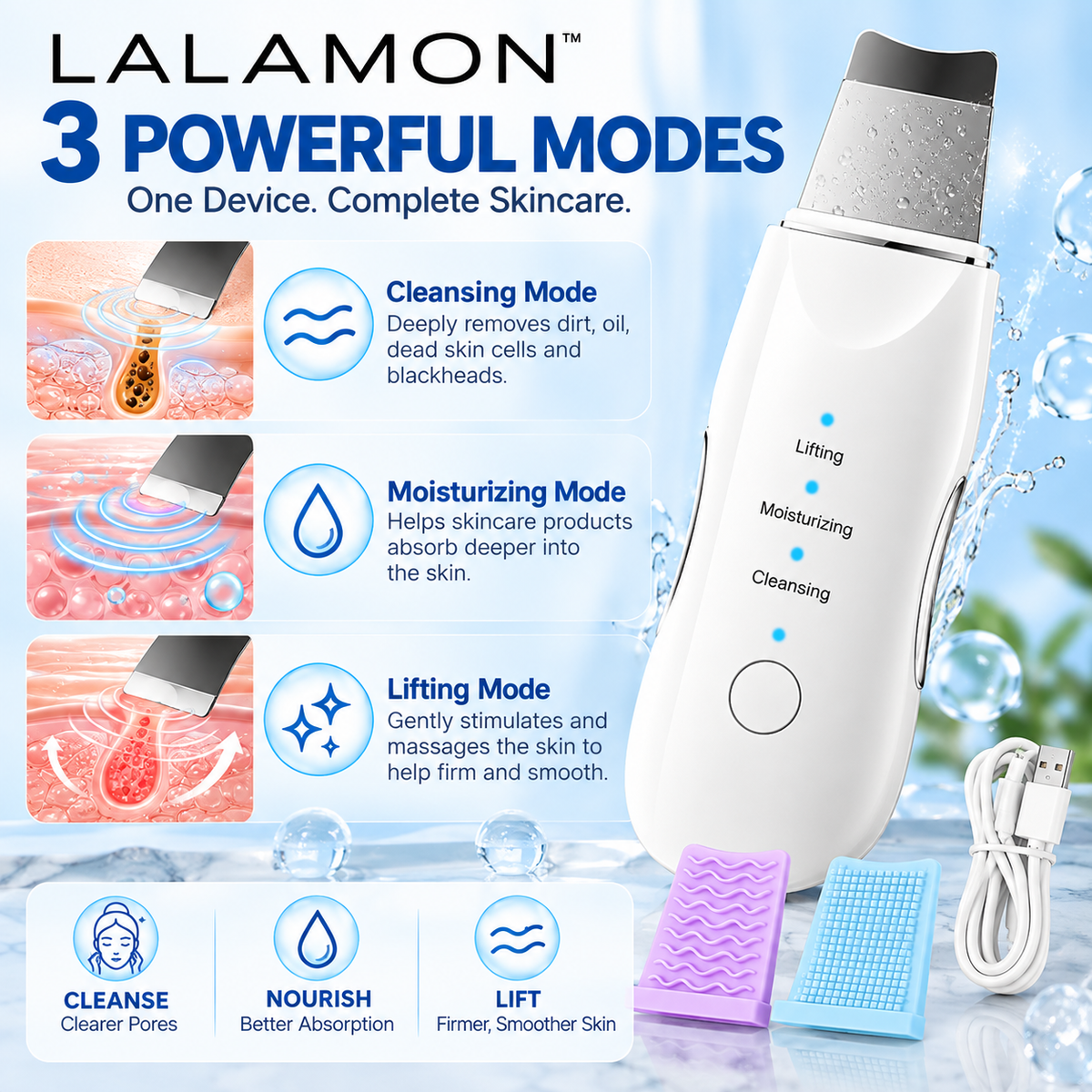 Lalamon™ Ultrasonic Skin Scrubber