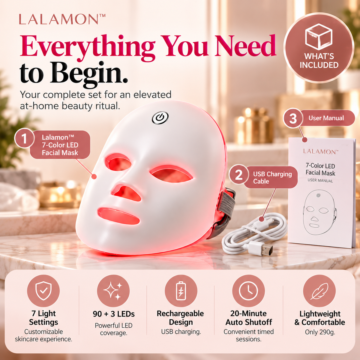 Lalamon™ 7-Color LED Facial Mask