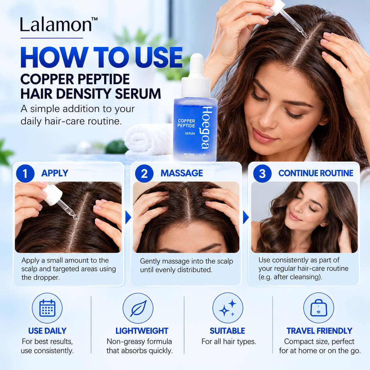 Lalamon™ Copper Peptide Hair Density Serum